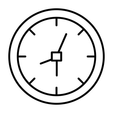 Saat simgesi beyaz arka planda, vektör çizim