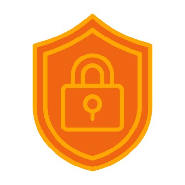 Güvenlik kilidi simgesi vektör illüstrasyon tasarımlı kalkan