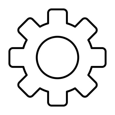 dişli vektör ince çizgi simgesi