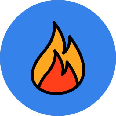 Yangın. Web simgesi basit illüstrasyon