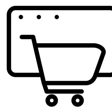 Alışveriş arabası ikon vektör illüstrasyonu