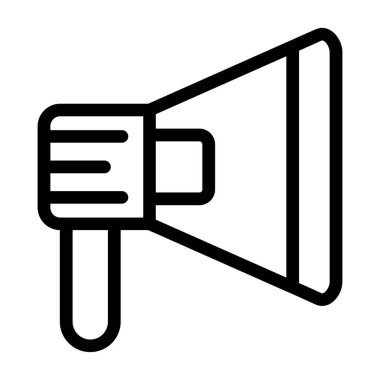 Megafon simgesi. Megafon vektör simgesi web için basit örnek