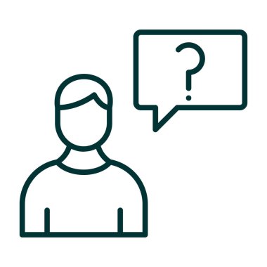 Soru işareti simgesi olan adam.