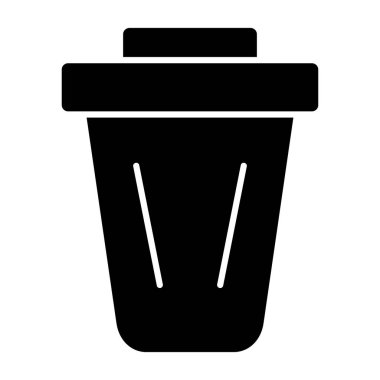 Çöp kutusu simgesi. Beyaz arkaplanda izole edilmiş web tasarımı için basit çöp kutusu vektör simgesi çizimi