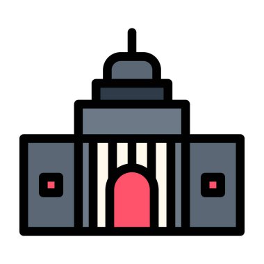 Bina simgesi. Basit resimleme