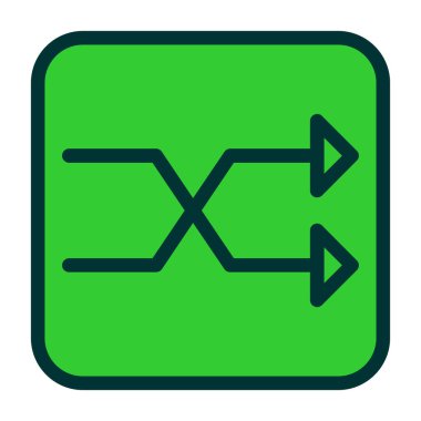 Sol vektör simgesini değiştir. biçim iki renkli düz simge sembolü, yuvarlak kare çerçeve, mavi ve yeşil renkler, beyaz arkaplan