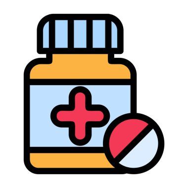 ilaç rengi düz vektör simgesi