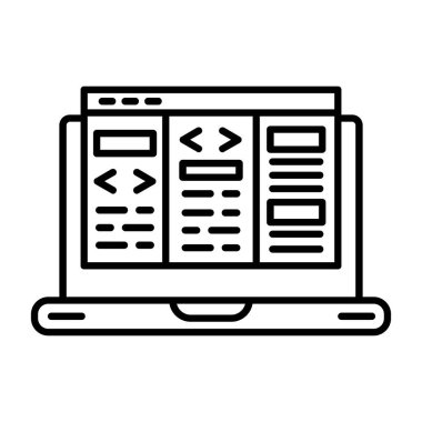 ekran vektör simgesi dizaynlı dizüstü bilgisayar