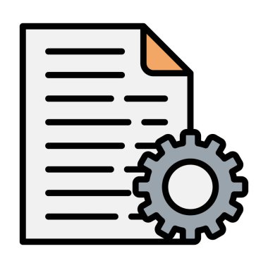 Kolayca düzenleyebilen veya düzenleyebilen dişli vektör simgesine sahip belge