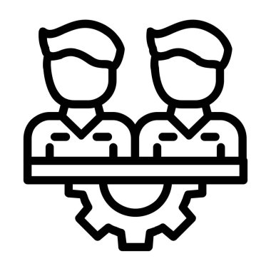 takım çalışması çizgisi ikon vektör çizimi