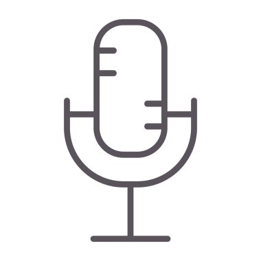 mikrofon ince çizgi simgesi, beyaz arkaplanda ses konsepti vektör illüstrasyonu, mikrofon ana hat sembolü, mobil ve web için doğrusal biçim. 10 vektör