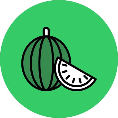 Yeşil ve sarı yuvarlak bir ikonun vektör çizimi