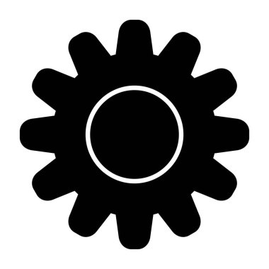 beyaz arkaplan üzerindeki dişli vektör simgesi, düz biçim