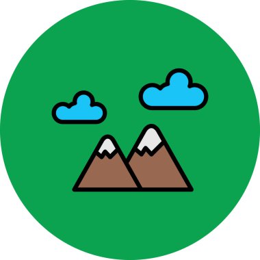 dağ simgesi, vektör illüstrasyonu