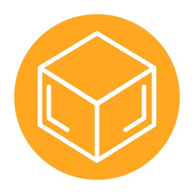 Küp. Web simgesi basit illüstrasyon