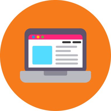 Bilgisayar. Web simgesi basit illüstrasyon