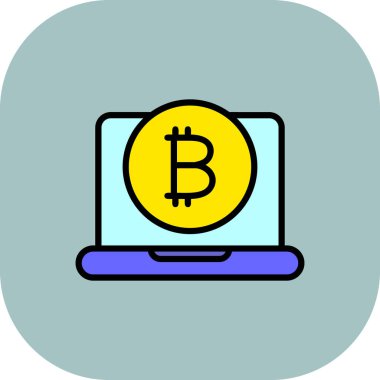bitcoin. Web simgesi basit illüstrasyon