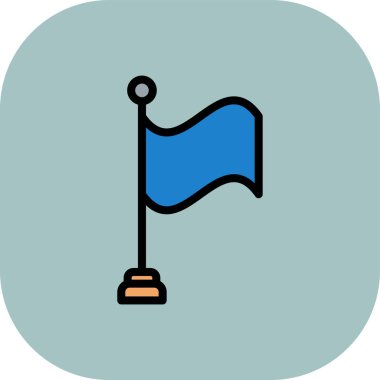 Bayrak. Web simgesi basit illüstrasyon