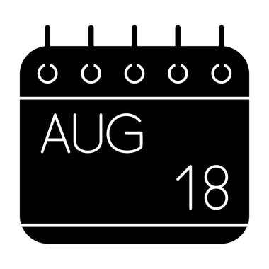Kişisel takvim ve 18 Ağustos 'la illüstrasyon