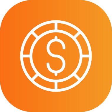 Dolar işareti vektör çember çizgisi simgesi dekoru