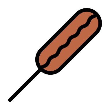 izole edilmiş sosis çizgi film simgesi