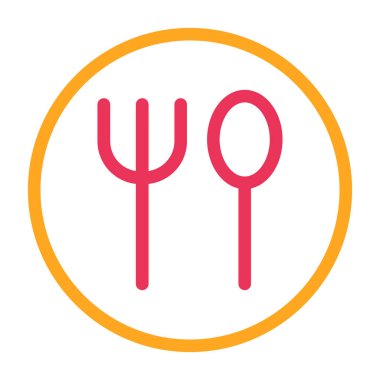 çatal ve kaşık çizgisi ve simge vektör tasarımı