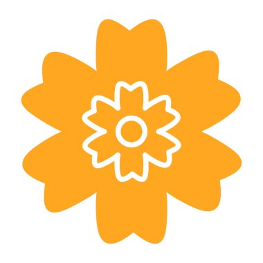 çiçek simgesi vektörü izole edildi