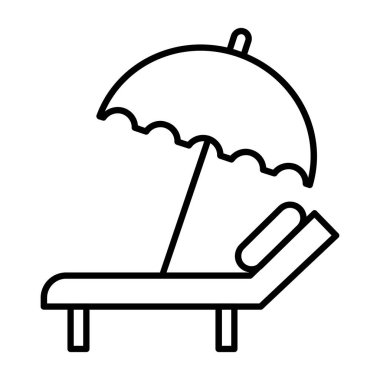 Sandalye simgesine sahip şemsiye, taslak biçimi