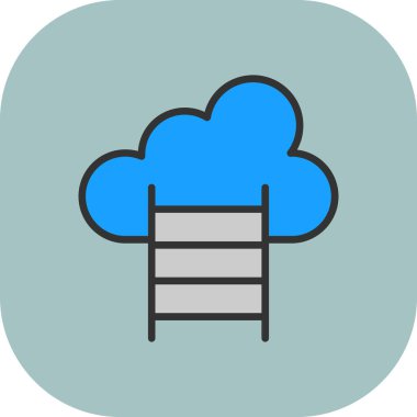 Bulut hesaplama simgesi vektör illüstrasyonu