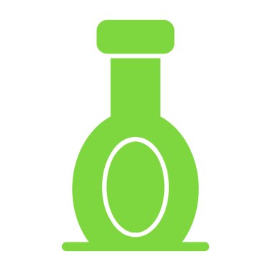 Yeşil sıvılı bir şişenin vektör çizimi