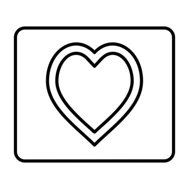 Kalp çizgisi ikonu. Aşk konsepti vektör illüstrasyonu.