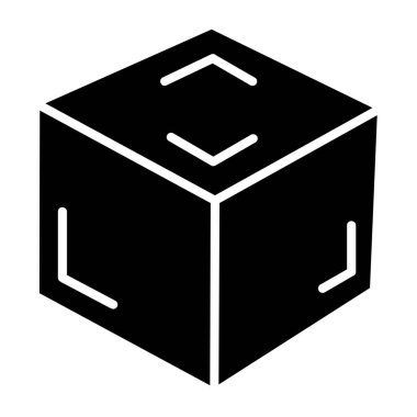 küp simge vektör çizim