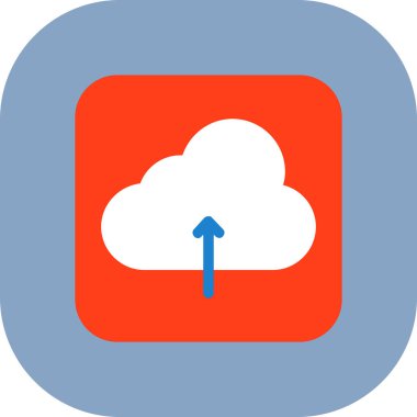 Bulut indirme düz daire simgesi, vektör illüstrasyonu