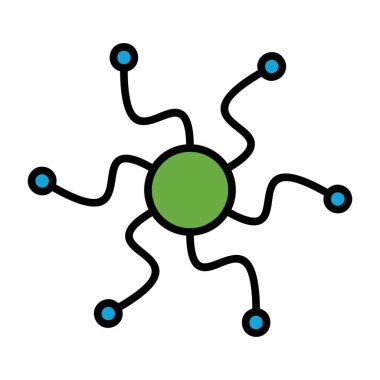 ağ bağlantısı simgesi renk dış hat vektörü