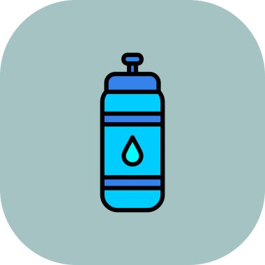 Su şişesi ikonu. Ana hatlı su şişesi vektör simgesi rengi düz izole