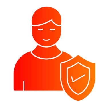 Kalkanı olan bir adamın vektör çizimi