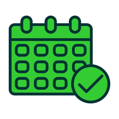 Beyaz arkaplanda takvim tarihi vektör illüstrasyonu. izole vektör simgeleri.