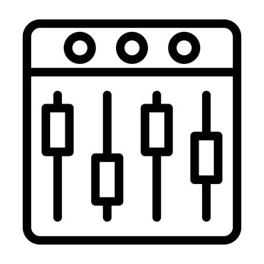 Beyaz vektörde izole edilmiş müzikal enstrüman çizgisi simgesi, vektör illüstrasyonu, 10 PS.