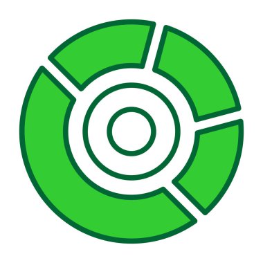 Yeşil ve beyaz simgenin vektör illüstrasyonu