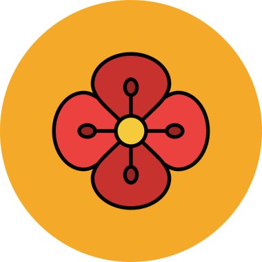 Çiçek. Web simgesi basit illüstrasyon