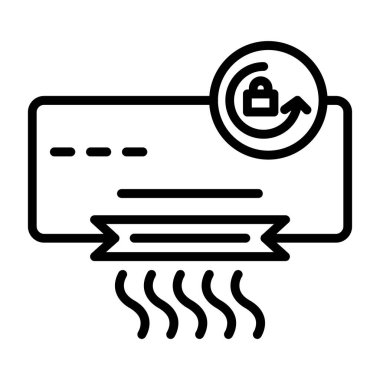 ATM simge vektörü. Kredi kartı özeti. izole edilmiş sınır sembolü çizimi