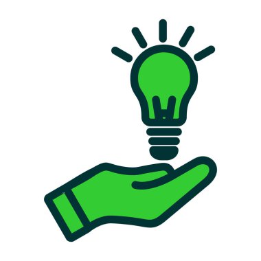 Yeşil yapraklı bir ampul. vektör illüstrasyonu