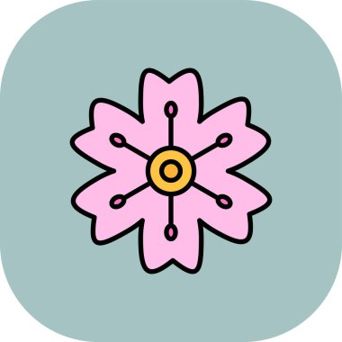 soyut arkaplanda izole edilmiş çiçek vektörü simgesi