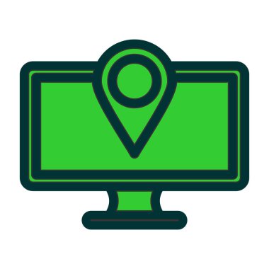 GPS aygıtı simgesine sahip harita işaretleyici. vektör çizimi