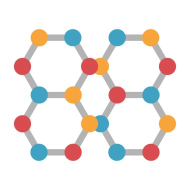  Molekül yapısı web simgesi, vektör illüstrasyonu