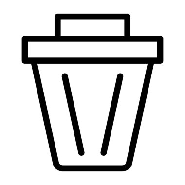 Çöp vektörü simgesi. biçim düz simge, gri ve siyah sembol, yuvarlak açılar.