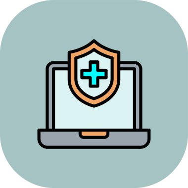 Kalkanlı laptop. Basit resimleme