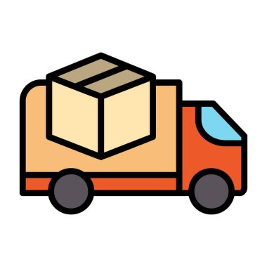 dağıtım kamyonu vektör simgesi
