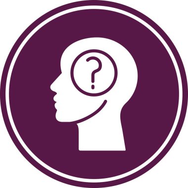 Beyin vektör simgesi. biçim düz yuvarlak sembol, kahverengi renk, yuvarlak açılar, beyaz arkaplan.