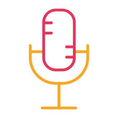 Mikrofon. Web simgesi basit illüstrasyon